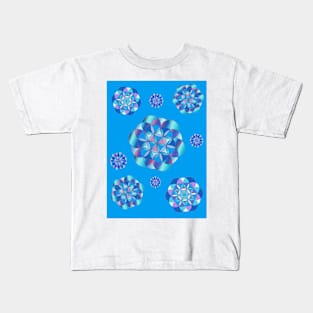 Flower of life, seed of life, blue Kids T-Shirt